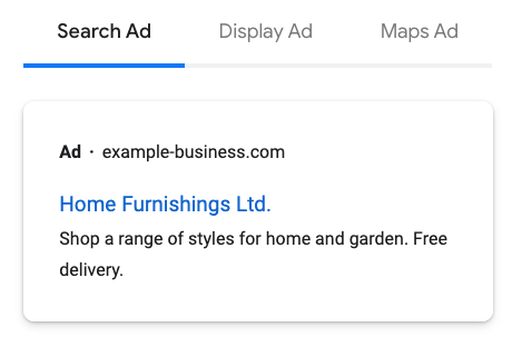 screenshot of Google Ads